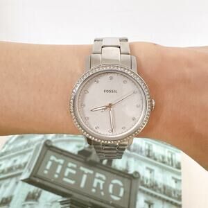 Fossil ES4287 Silver Tone Crystal Dial Stainless Steel Women's Watch